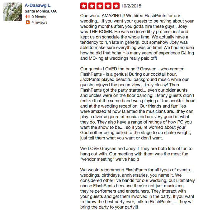 Flash Pants Yelp Review 4